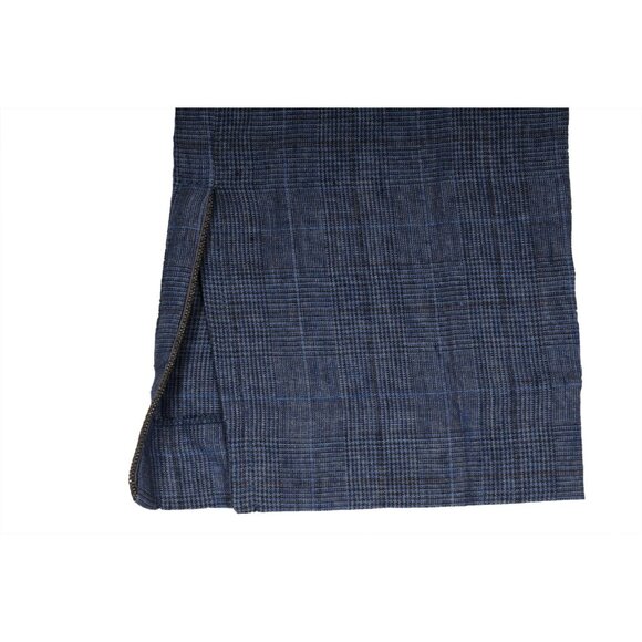 Fabiana Filippi Womens Plaid Pants Small IT 42 Blue Linen Drawstring Trousers - Picture 11 of 12